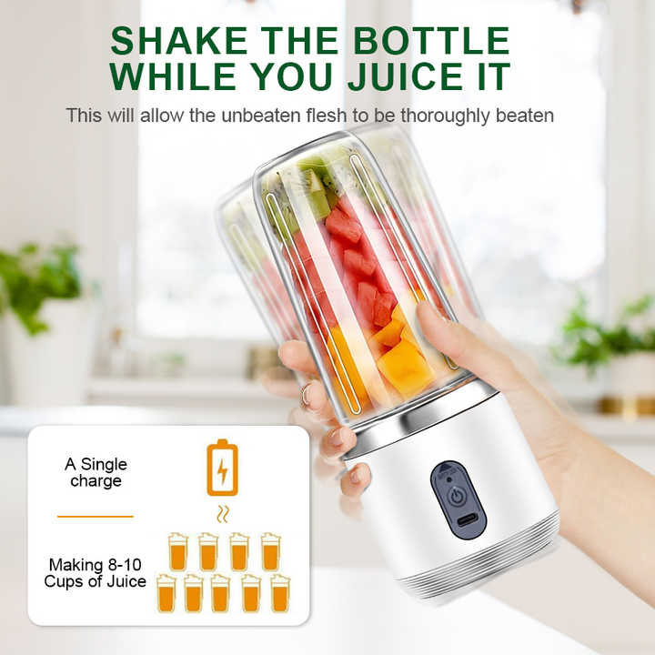 Kitchen white mini USB electric two-cup 6-Blade Juicer BDL001