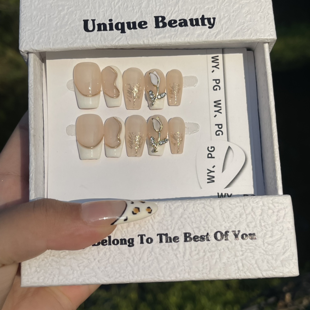 wholesale 2cm Natural fit handmade press on False nails number 126