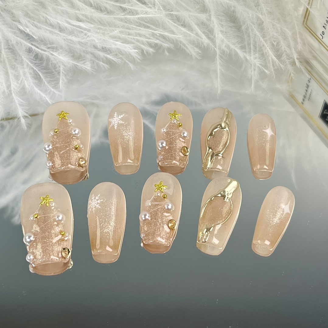 2cm Customizable designs Handmade press-on nails number 435