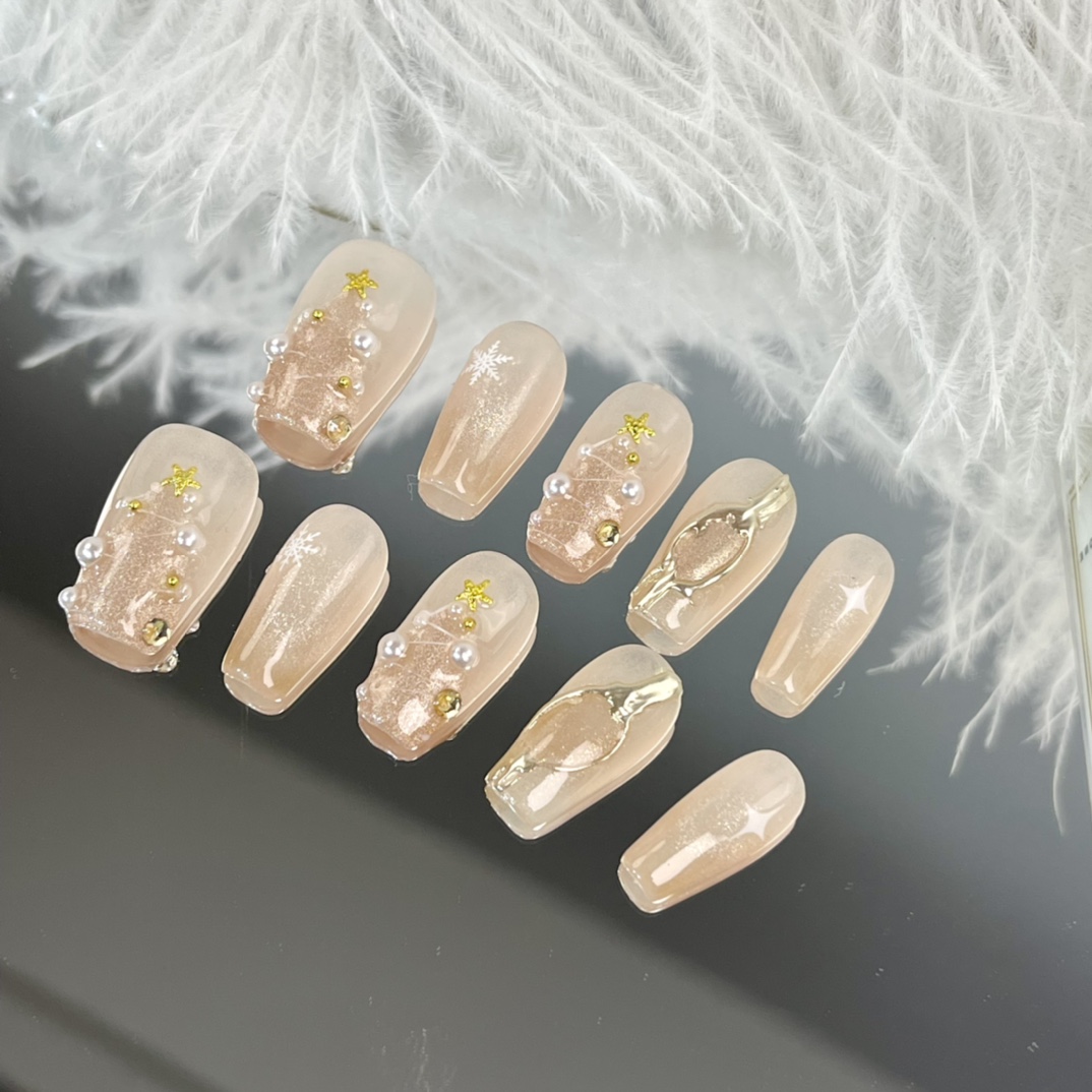 2cm Customizable designs Handmade press-on nails number 435
