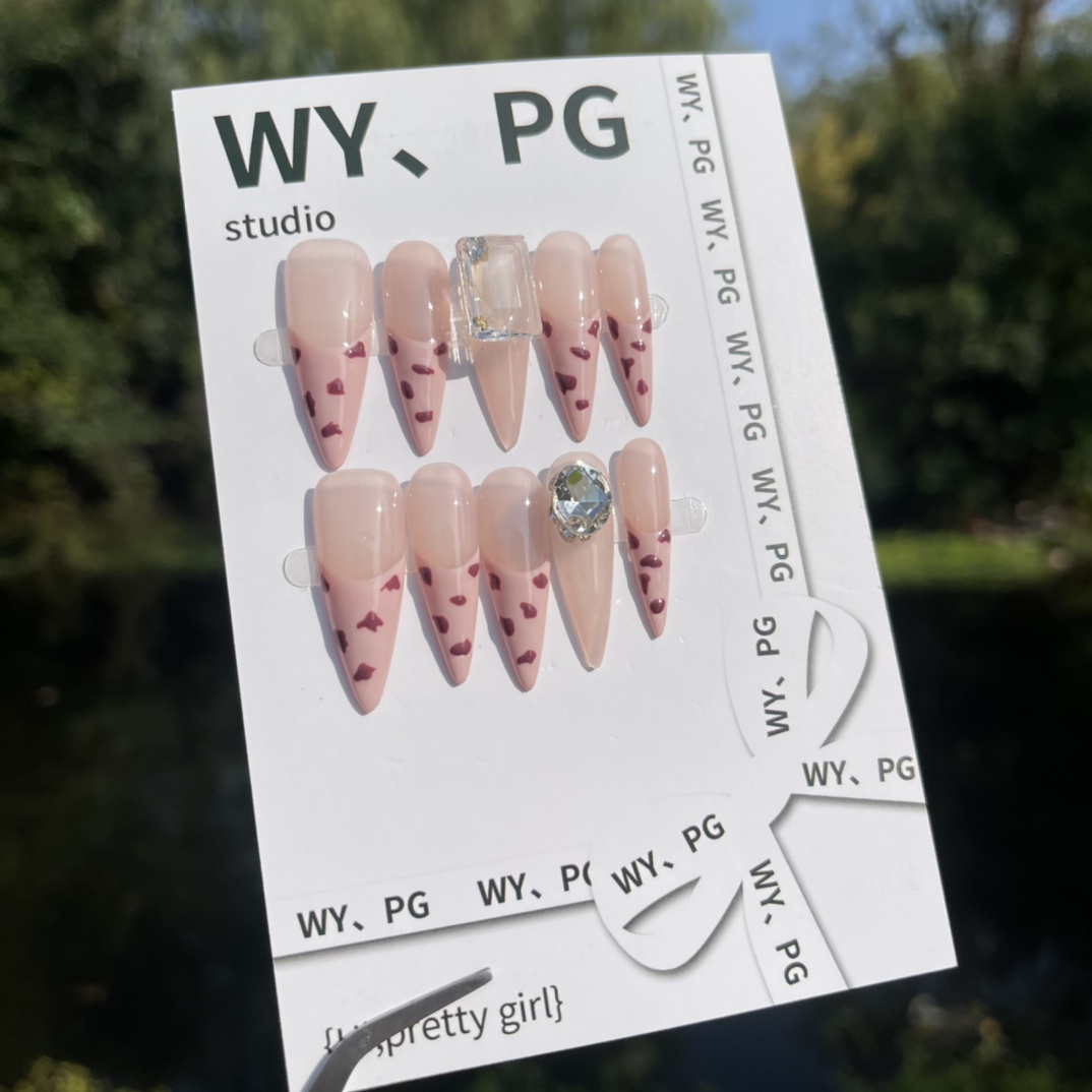 3cm Luxury French Manicure Press On Nails Perfect for Weddings and Prom number 454