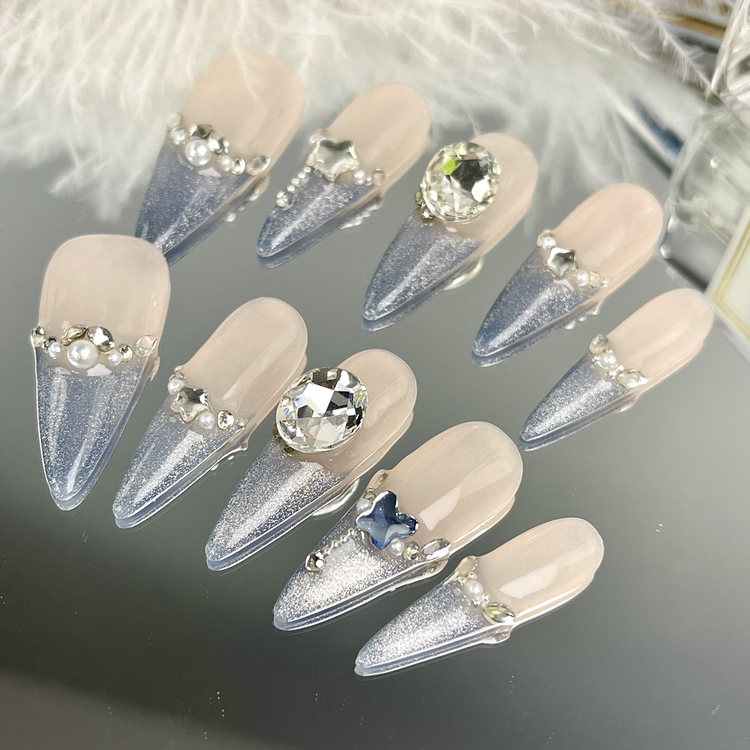 3cm Affordable Nail Kits for Beginners Glue On Nails with Professional Finish number 455