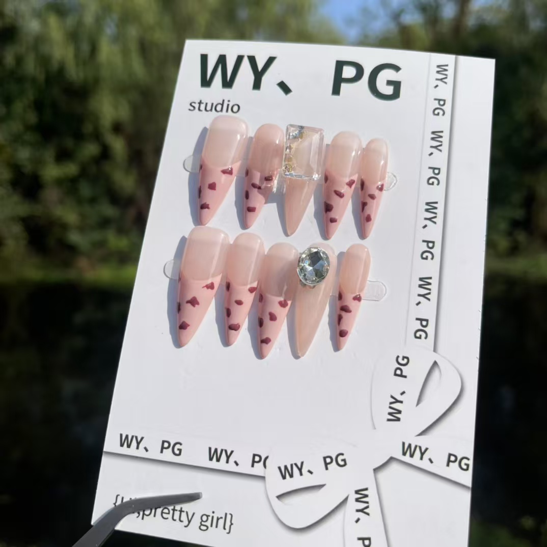 3cm French Manicure Press On Nails for Weddings and Formal Events number 454