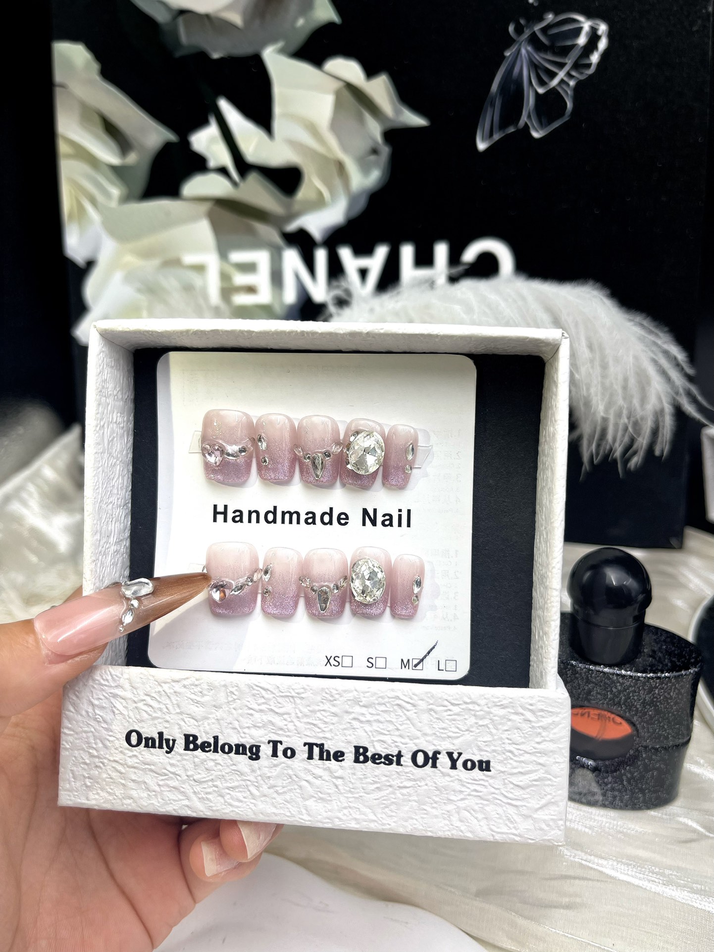 1.6cm Coffin Shaped Glitter artificial nails Perfect for Holiday and Summer Looks number 456