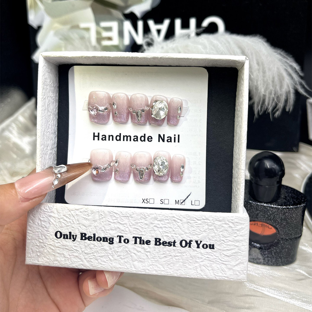 1.6cm Coffin Shaped Glitter artificial nails Perfect for Holiday and Summer Looks number 456