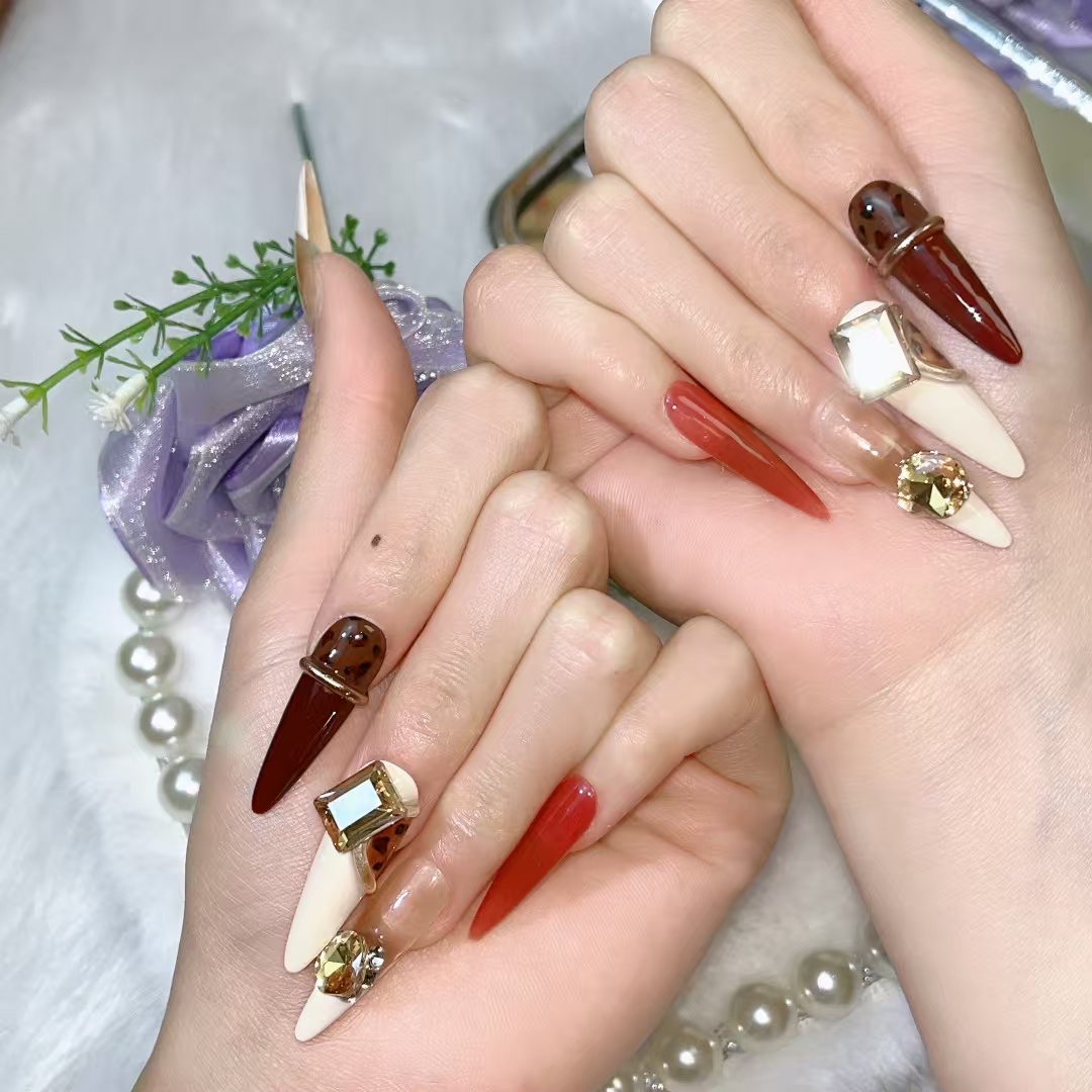 3cm Eco Friendly Vegan Press On Nails for Everyday Natural Beauty number 257