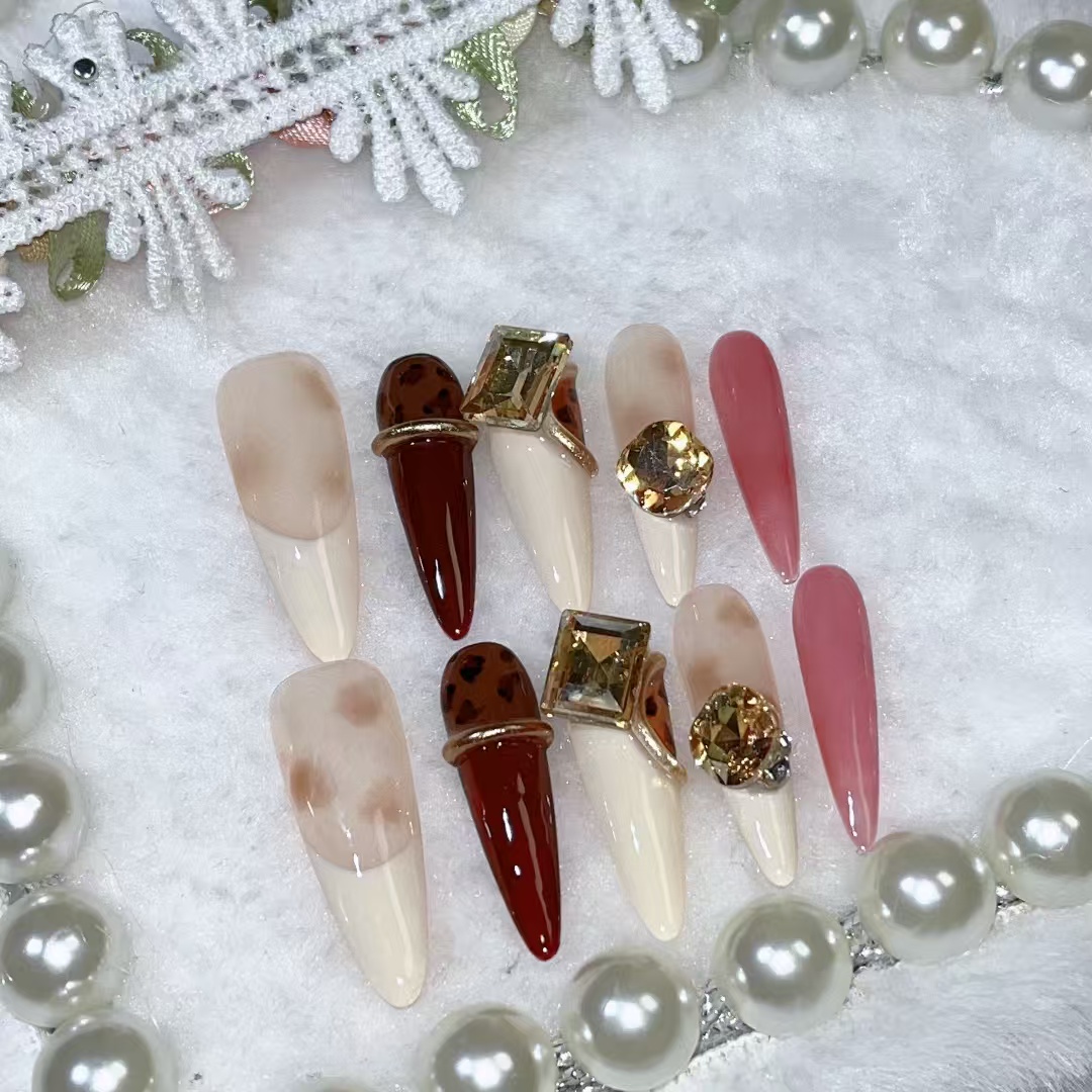 3cm Eco Friendly Vegan Press On Nails for Everyday Natural Beauty number 257