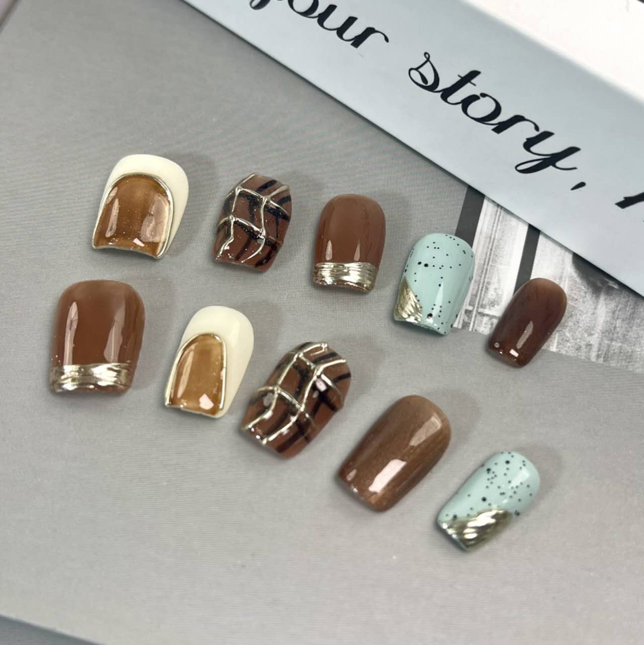 1.6cm Kids Friendly Non Toxic Press On Nails for Safe Fun Experiences number 475