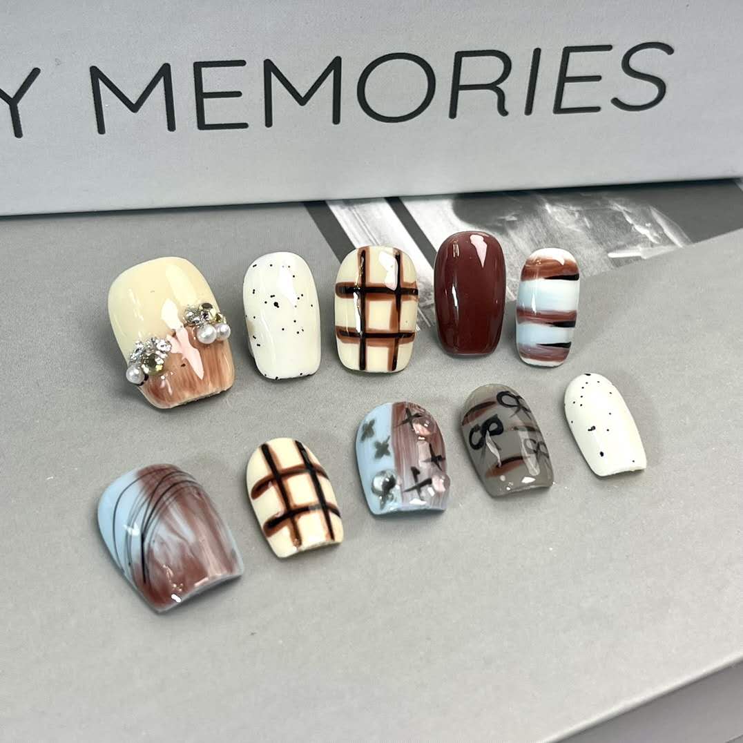 1.6cm Luxury French Tip Press On Nails for Special Occasions and Events number 476