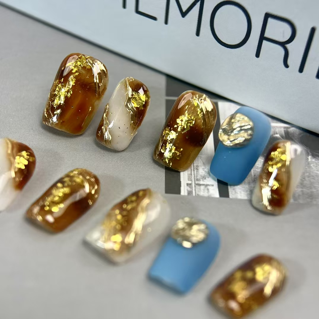 1.6cm Trendy Glitter Ombre artificial nails for Teens and Young Fashion Enthusiasts number 480