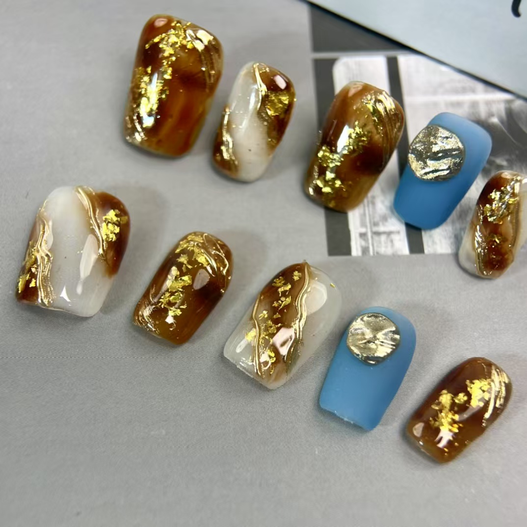 1.6cm Trendy Glitter Ombre artificial nails for Teens and Young Fashion Enthusiasts number 480