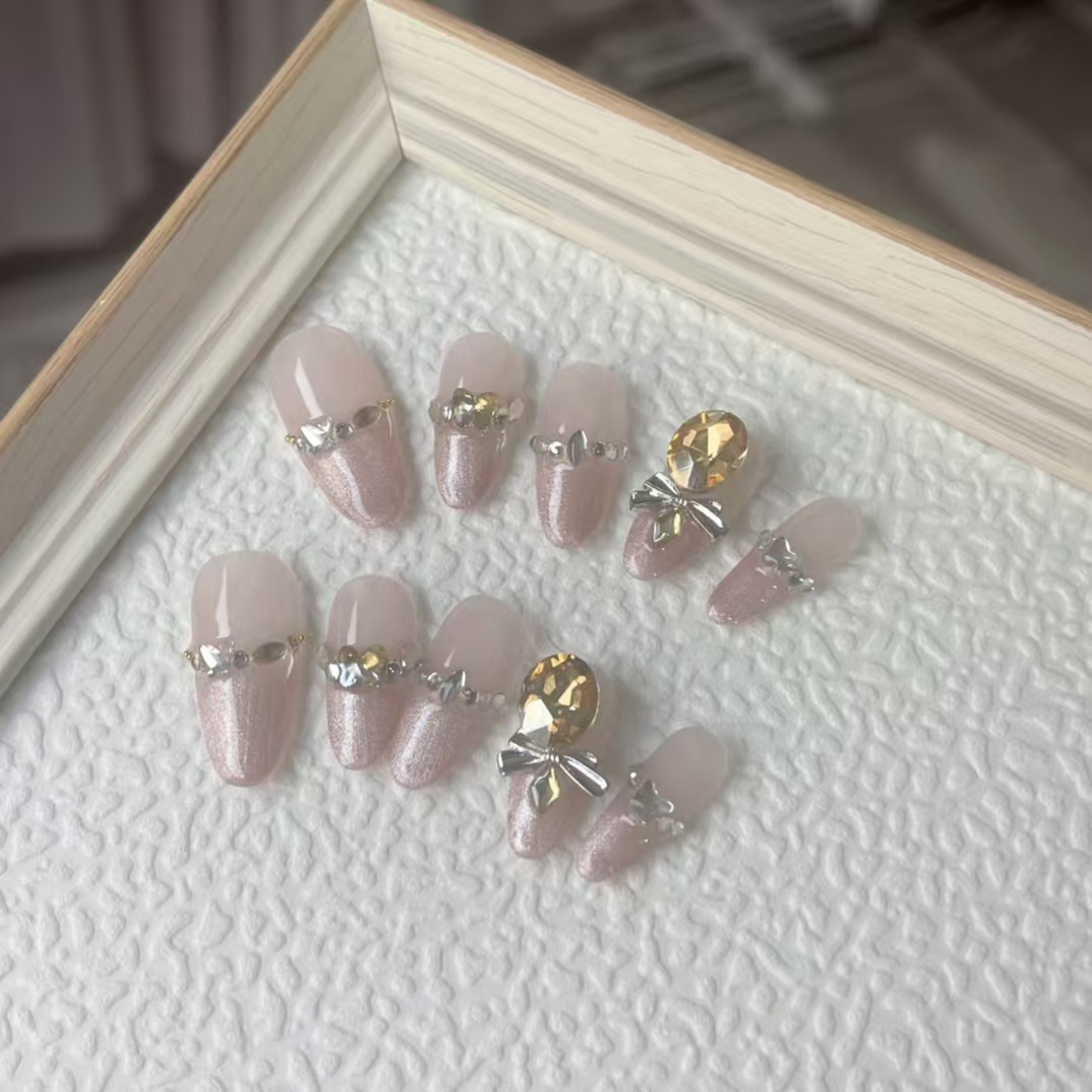 2.5cm Pre Glued Press On Nails for Quick and Effortless Application number 485