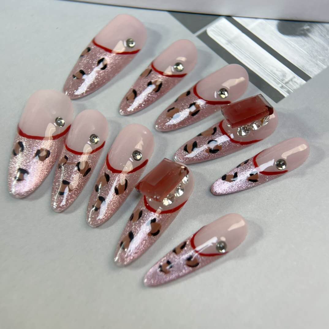 3cm Long Lasting Waterproof False nails for Summer Beach or Pool Parties number 482