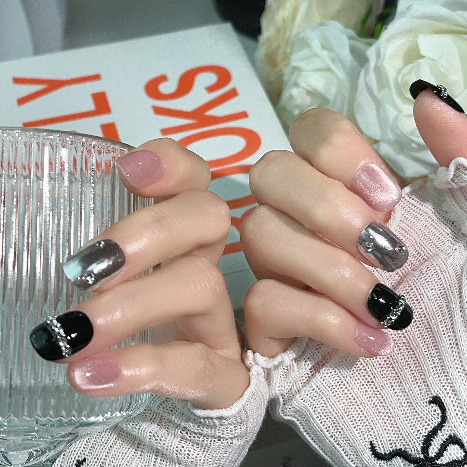 1.6cm Affordable and Reusable press on Nails with High Quality Professional Finish number 374