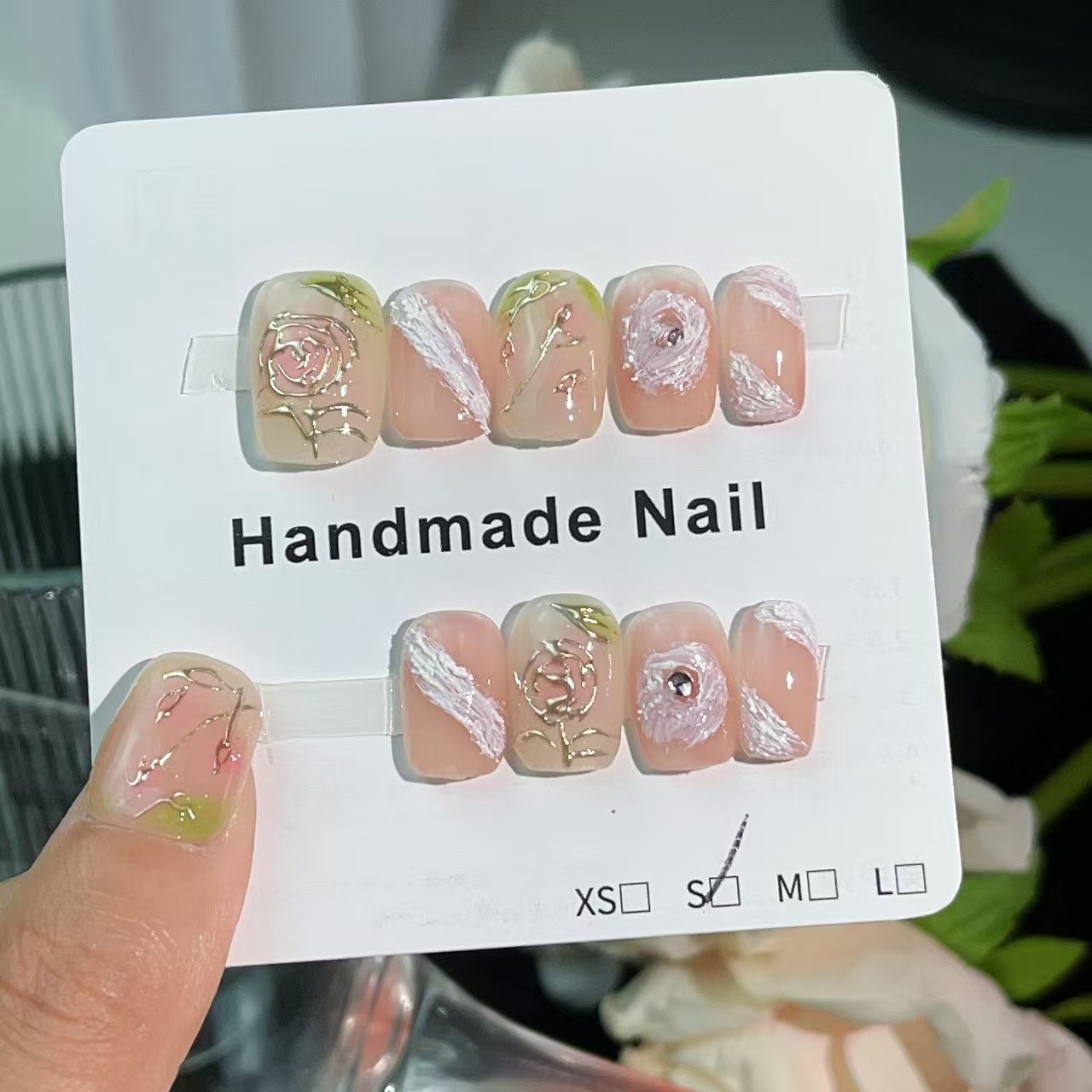 1.6cm Custom Sized artificial nails Designed for Comfort and Natural Appearance number 378