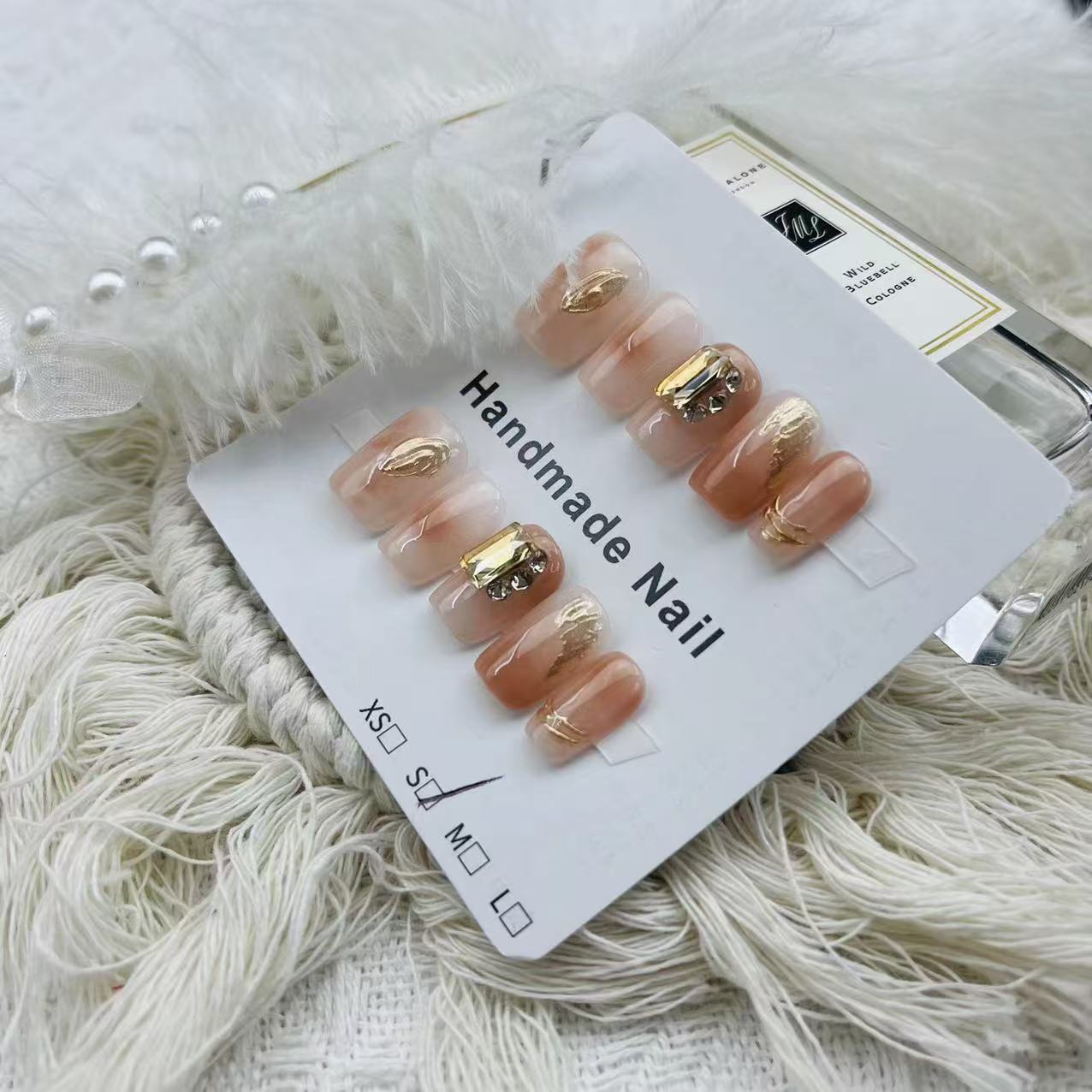 1.6cm Durable Coffin Shaped press on Nails for Long Lasting Beautiful Hands number 404