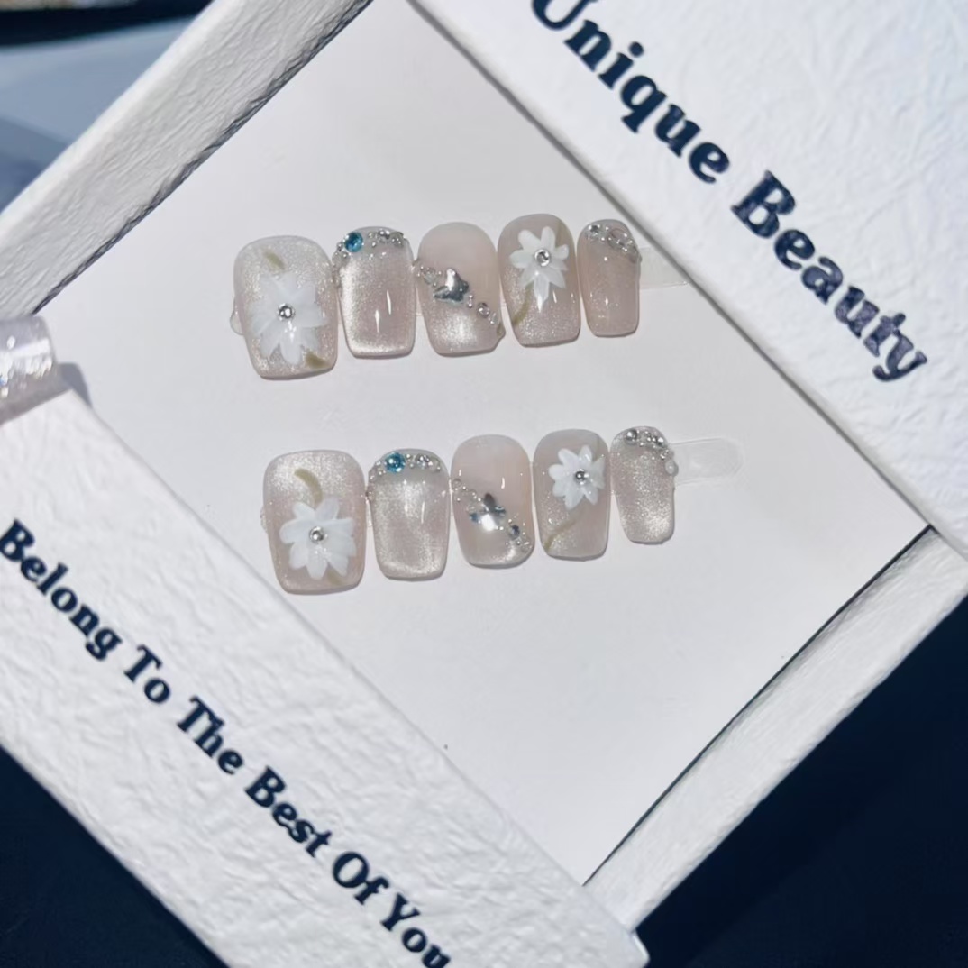 1.6cm High Quality Vegan press on Nails with Eco Friendly Materials and Packaging number 411