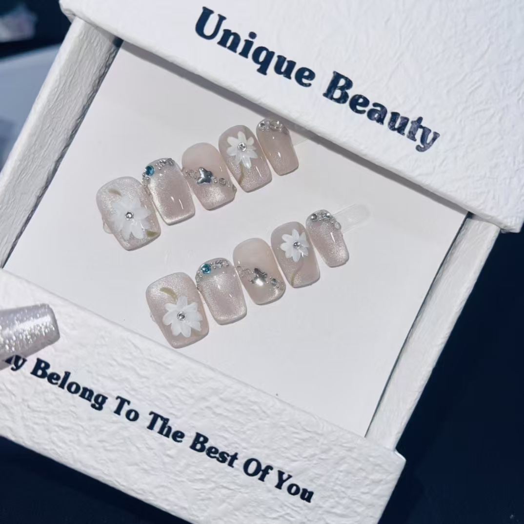 1.6cm High Quality Vegan press on Nails with Eco Friendly Materials and Packaging number 411