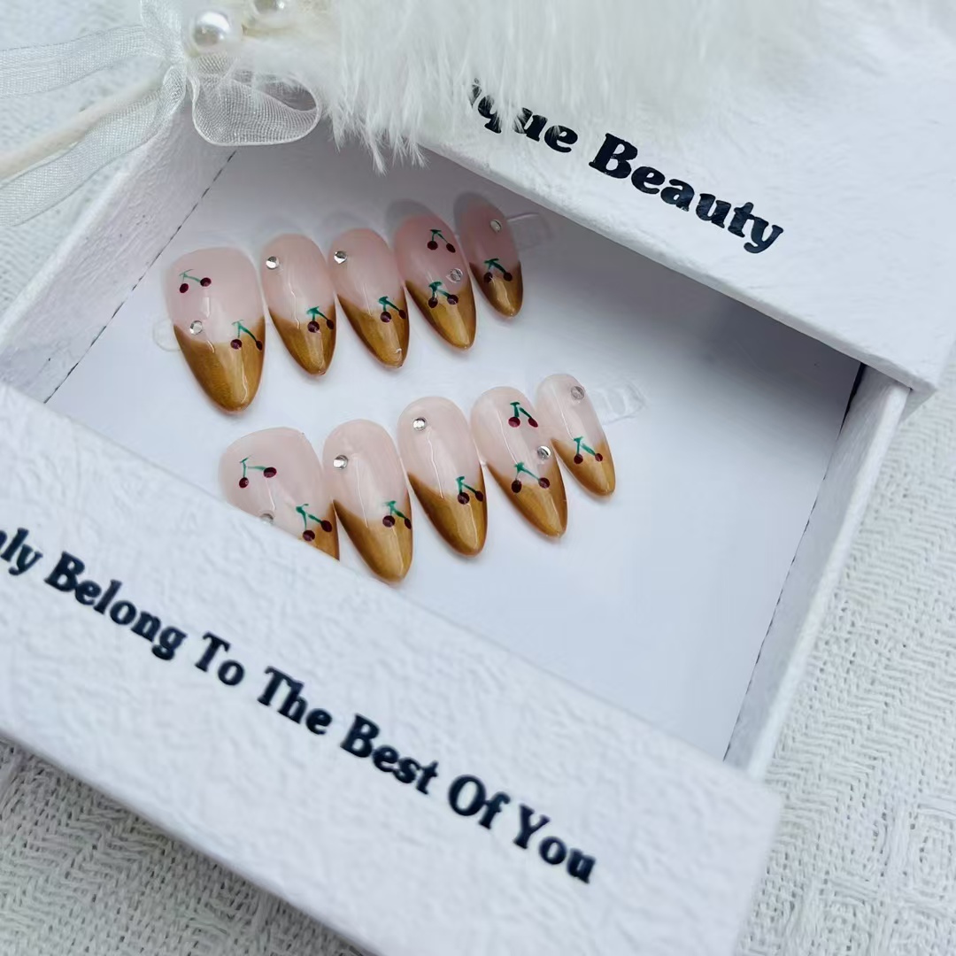 2.5cm Artistic press on Nail Designs with Holographic and Metallic Chrome Options number 402