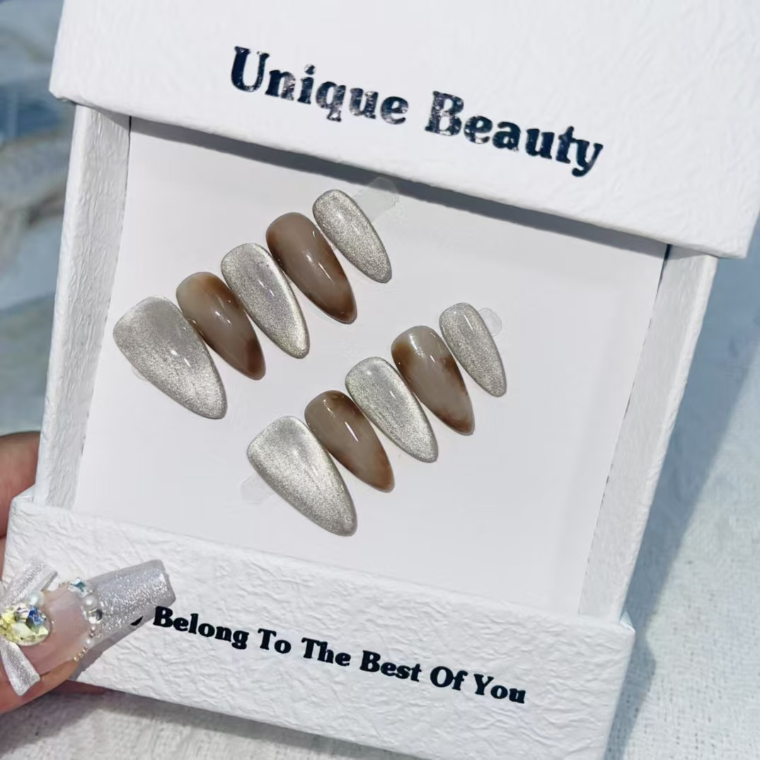 2.5cm Reusable and Lightweight press on Nails for Active and Busy Lifestyles number 407