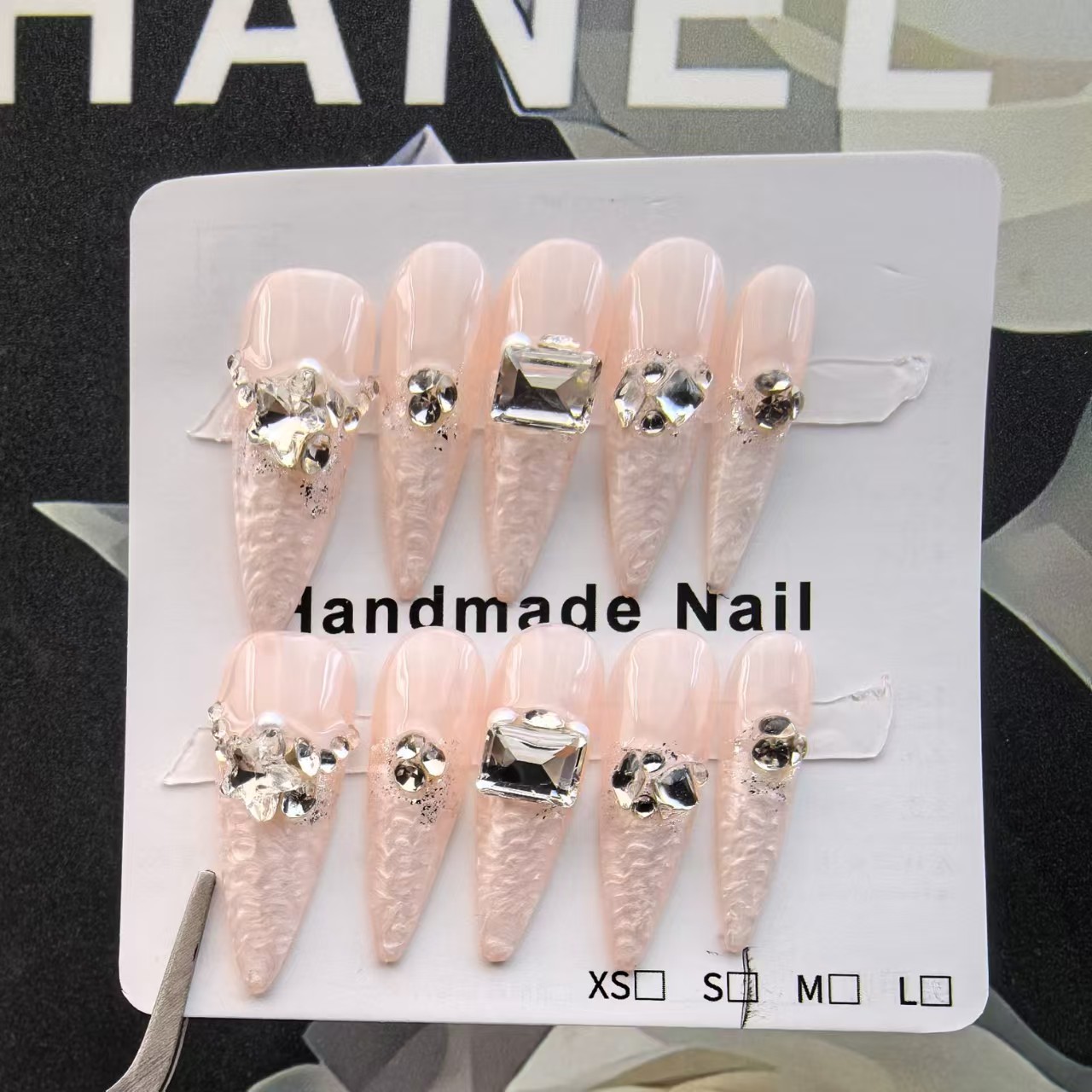 3cm Artistic Chrome Press On Nails Perfect for Music Festivals and Events number 382