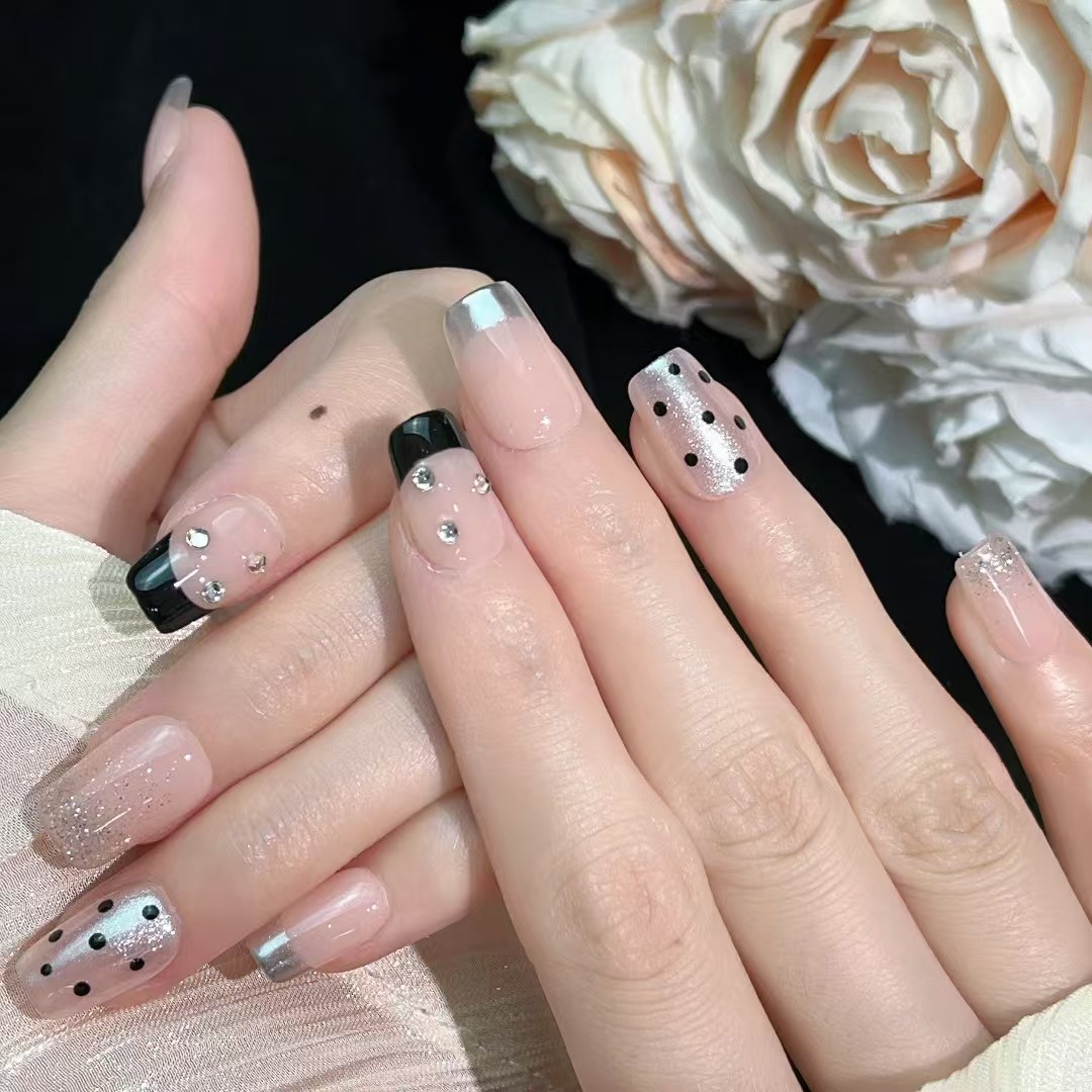 1.6cm Glitter Press On Nails for Parties and Bold Celebrations number 358