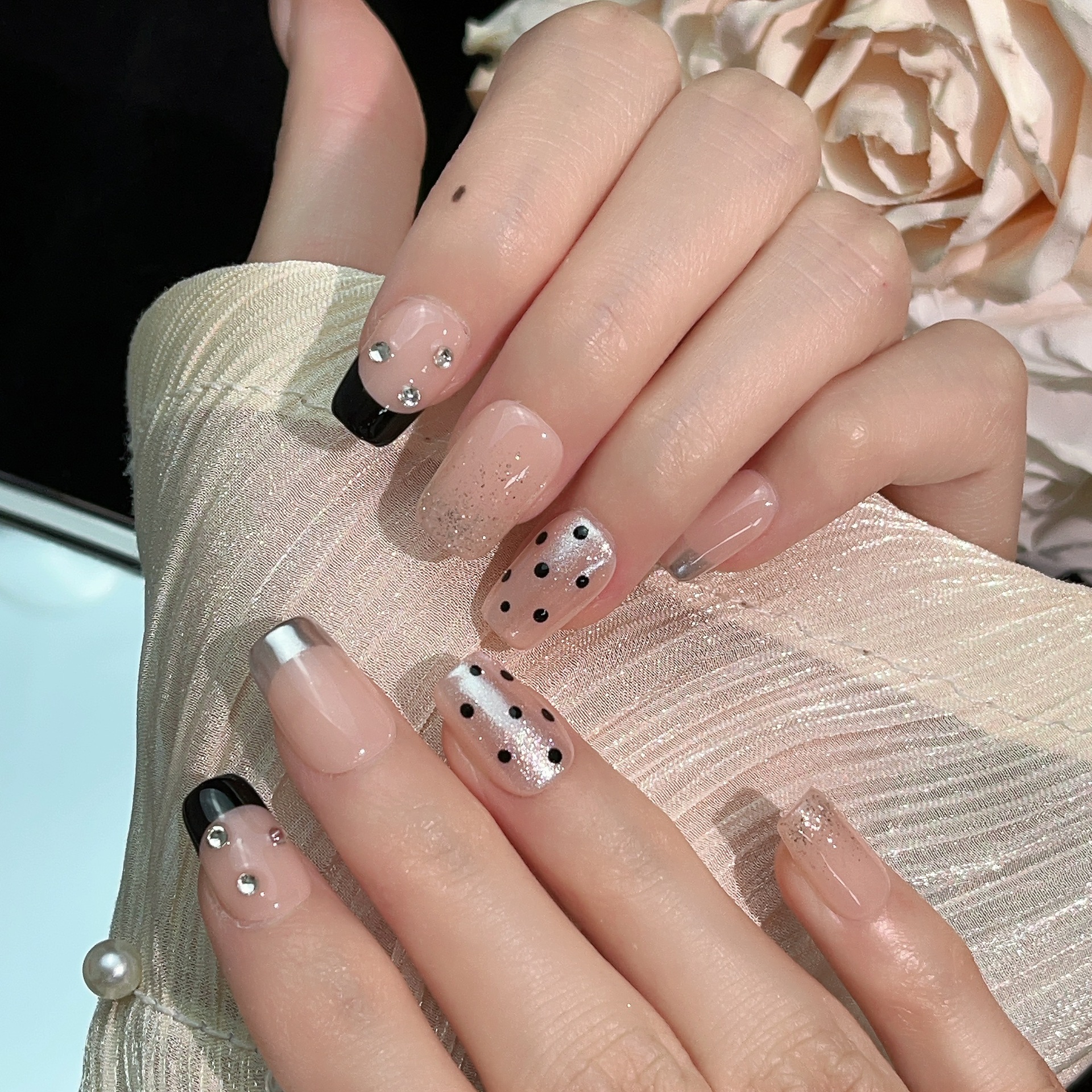 1.6cm Glitter Press On Nails for Parties and Bold Celebrations number 358