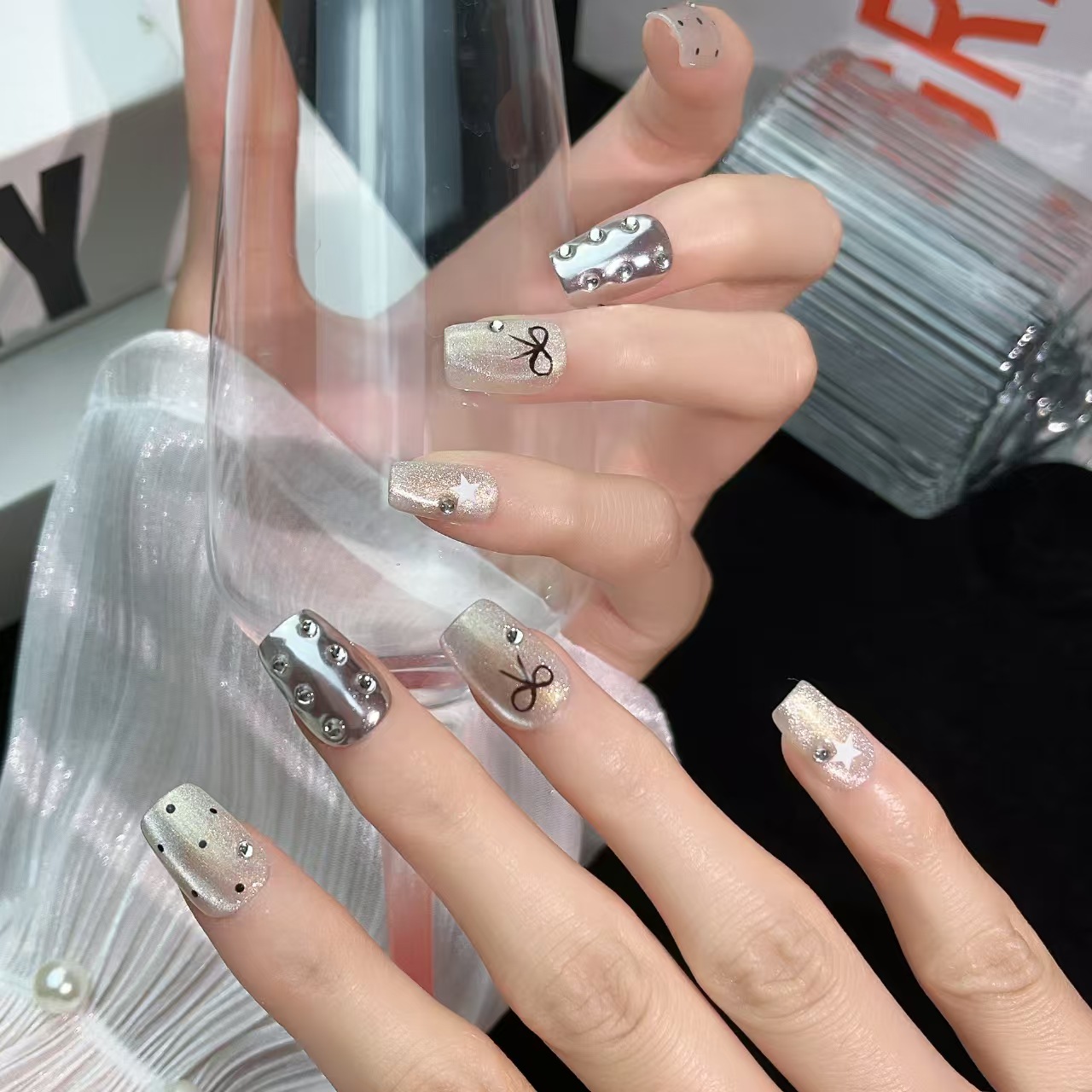 1.6cm Coffin Shape Press On Nails – On Trend Nail Art at Home number 367