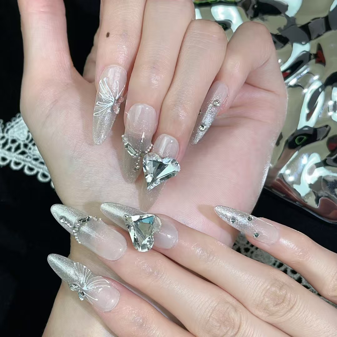 3cm Classic French Tip Press On Nails for Timeless Elegance number 332