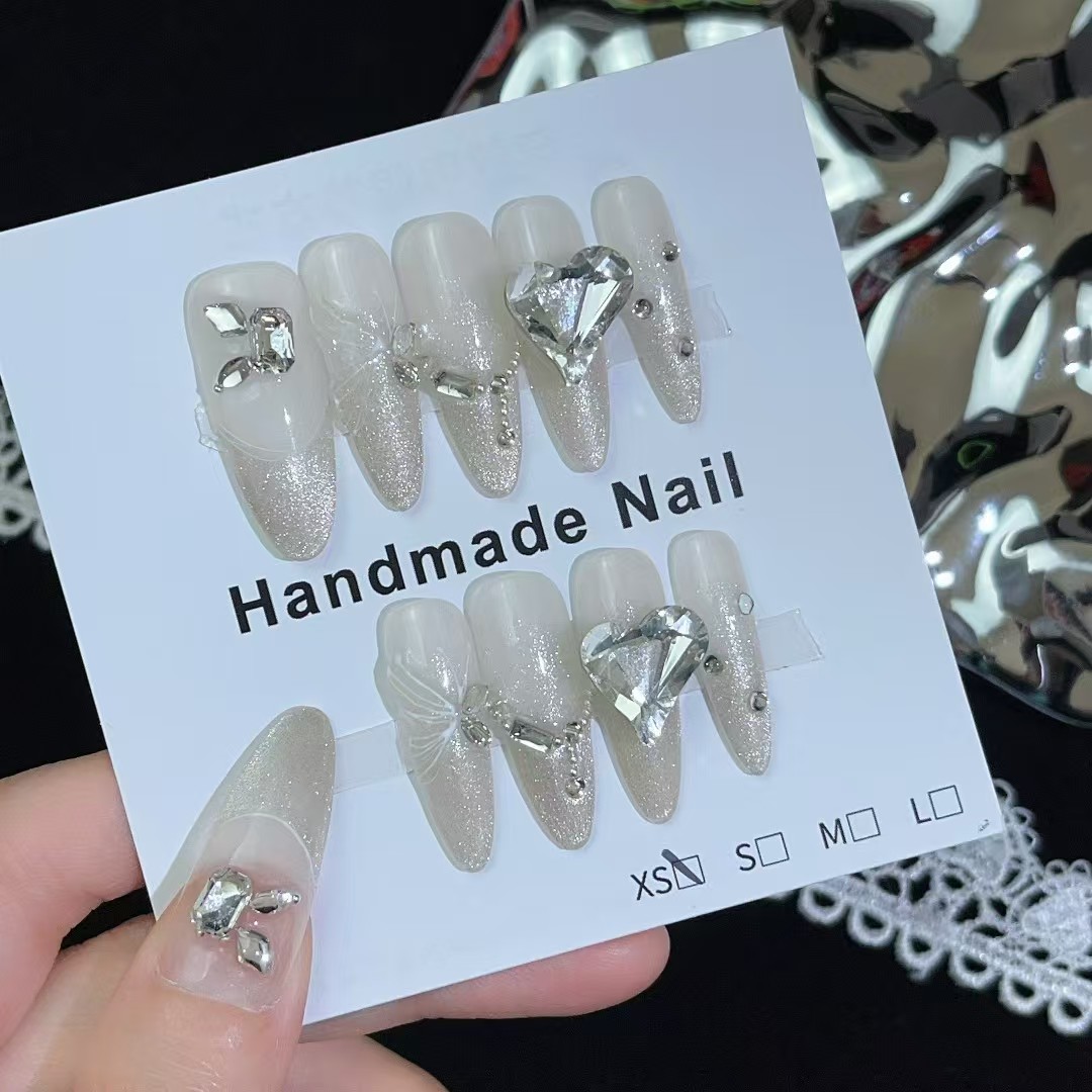 3cm Classic French Tip Press On Nails for Timeless Elegance number 332