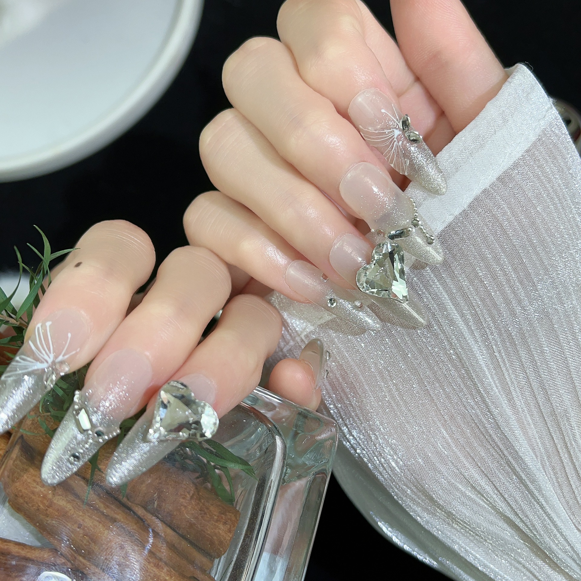 3cm Classic French Tip Press On Nails for Timeless Elegance number 332