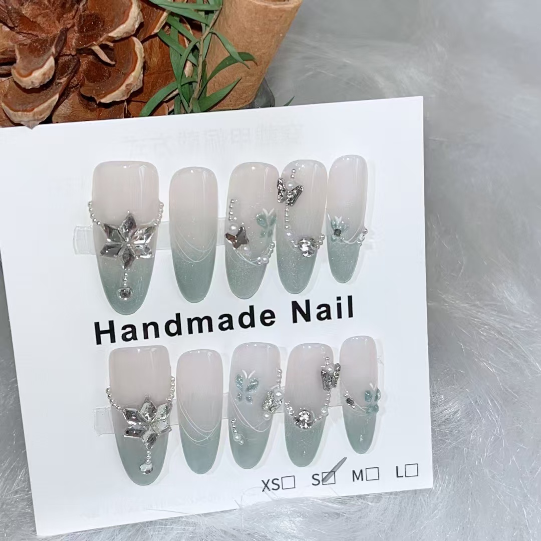 3cm Spring Press On Nails with Floral Designs for a Fresh Look number 274