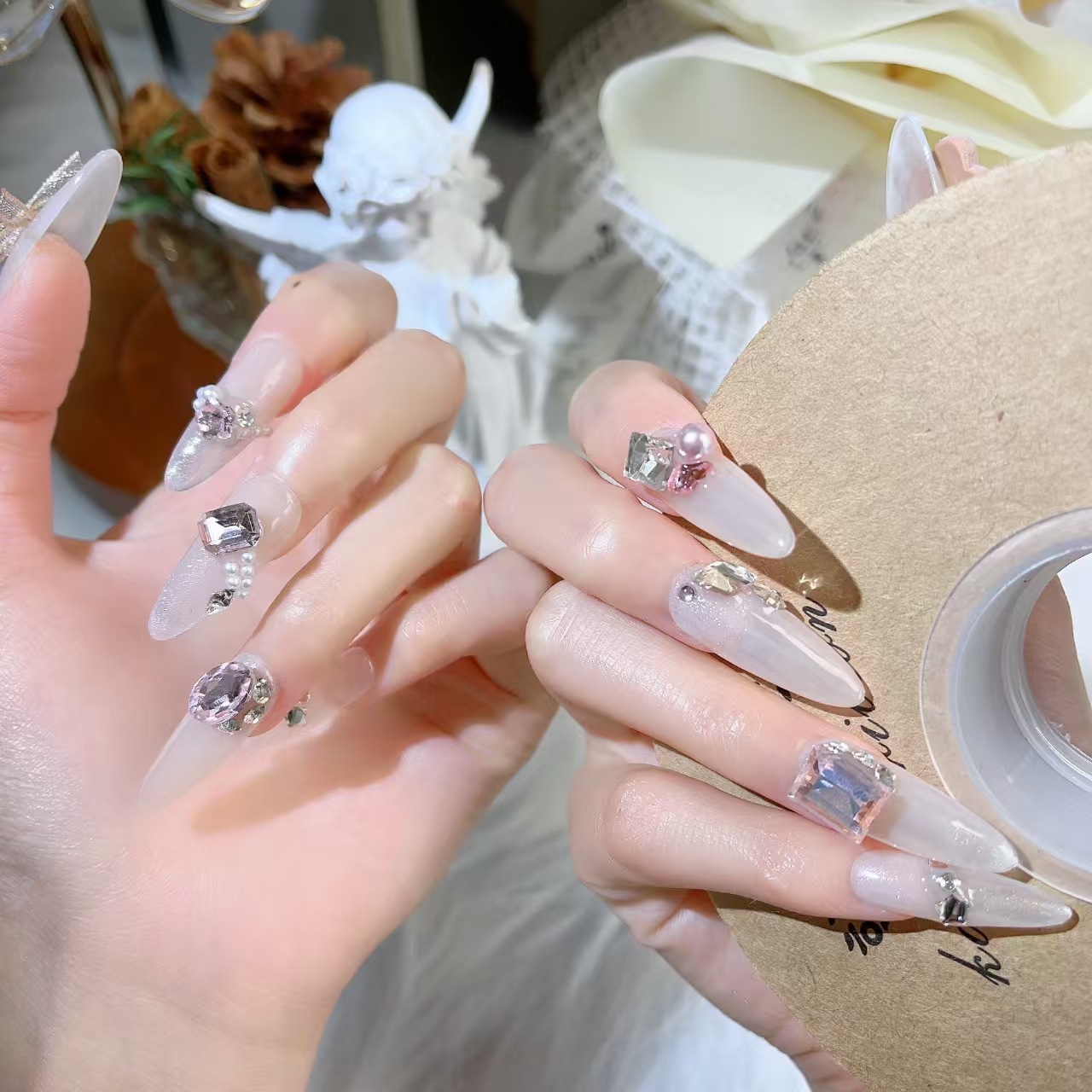 3cm Valentine’s Day Press On Nails with Romantic Heart Patterns number 300