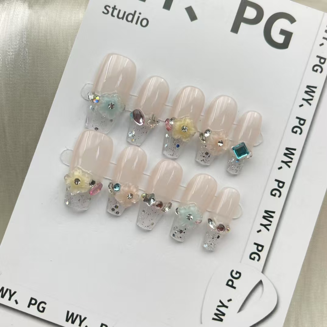 2cm Durable Press On Nails That Resist Chips and Damage number 255