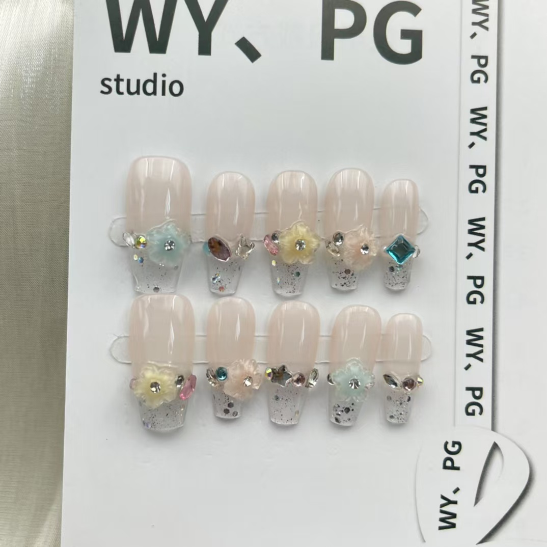 2cm Durable Press On Nails That Resist Chips and Damage number 255