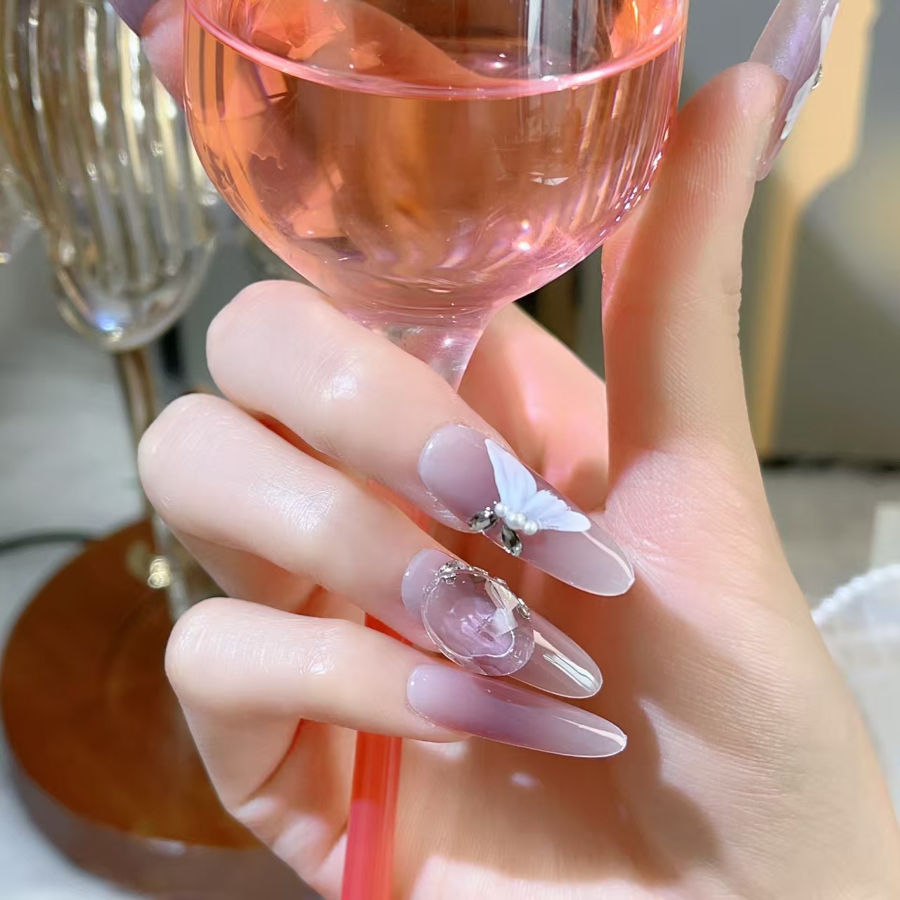 3cm Press On Nails with Color-Changing Technology for Unique Styles number 281