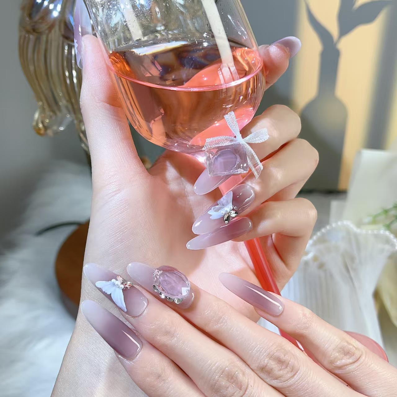 3cm Press On Nails with Color-Changing Technology for Unique Styles number 281