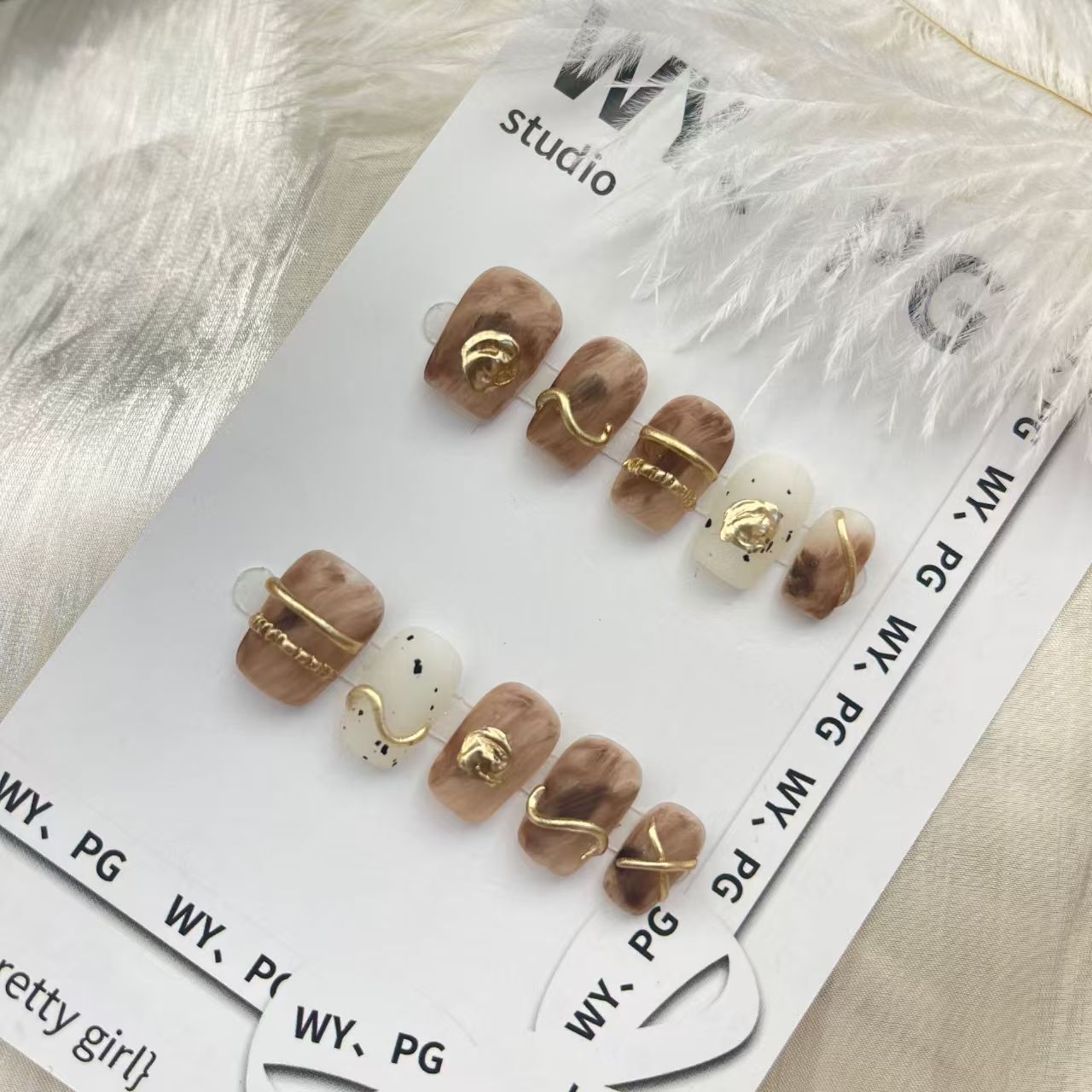 1.6cm Press On Nails with 3D Designs for a Bold Fashion Statement number 52