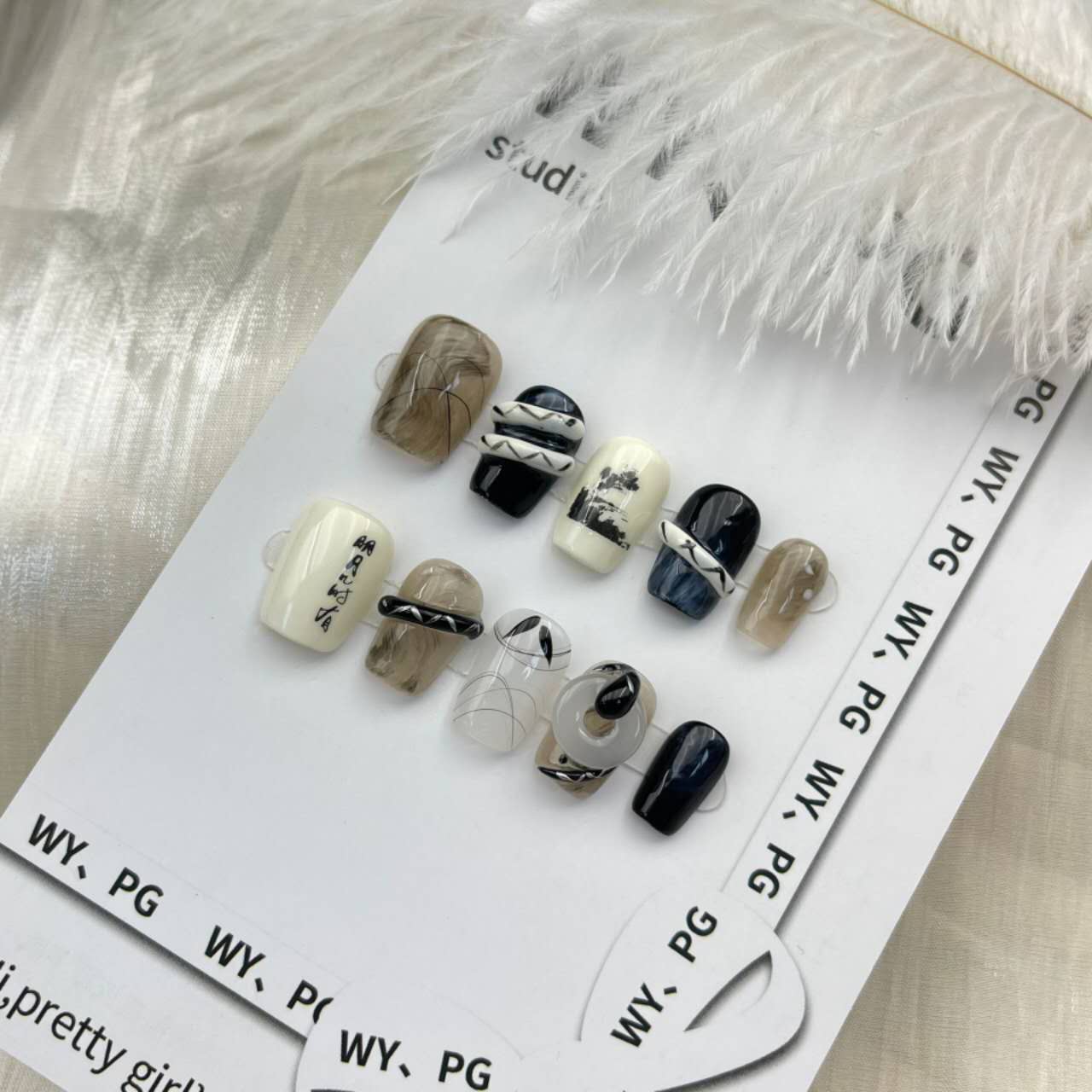 1.6cm Easy-to-Apply Baby Blue Press-On Nails for Spring number 120