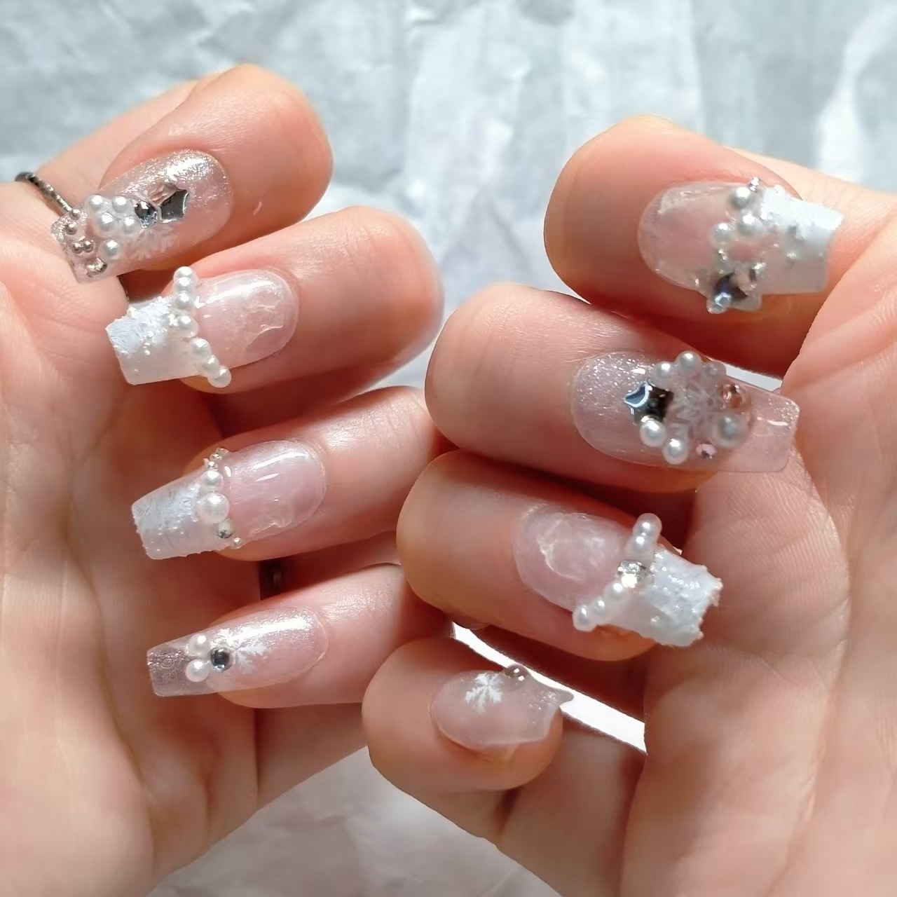 2cm Luxury Swarovski Crystal Press-On Nails for Special Events number 162