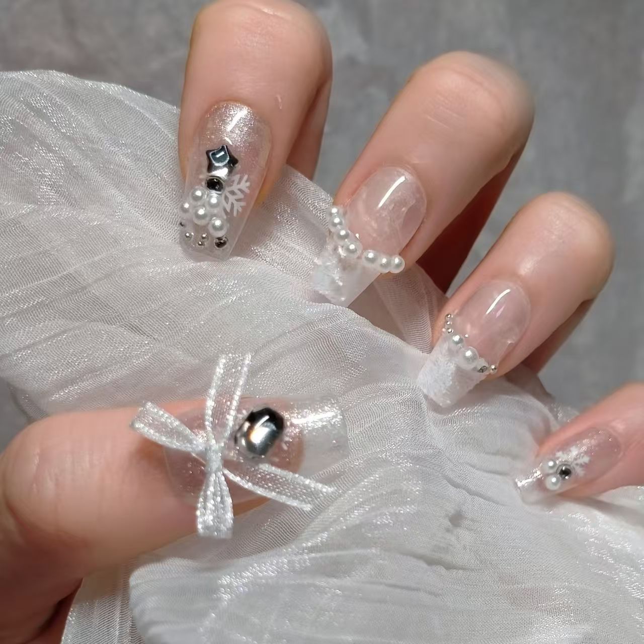 2cm Luxury Swarovski Crystal Press-On Nails for Special Events number 162