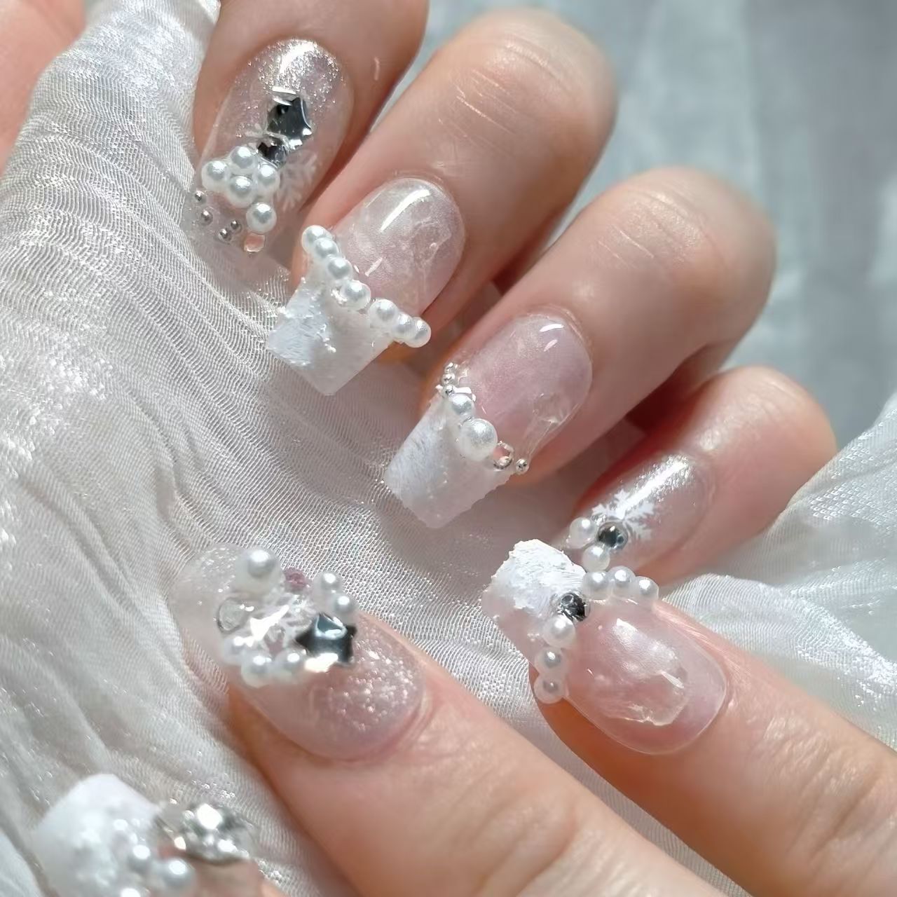 2cm Luxury Swarovski Crystal Press-On Nails for Special Events number 162