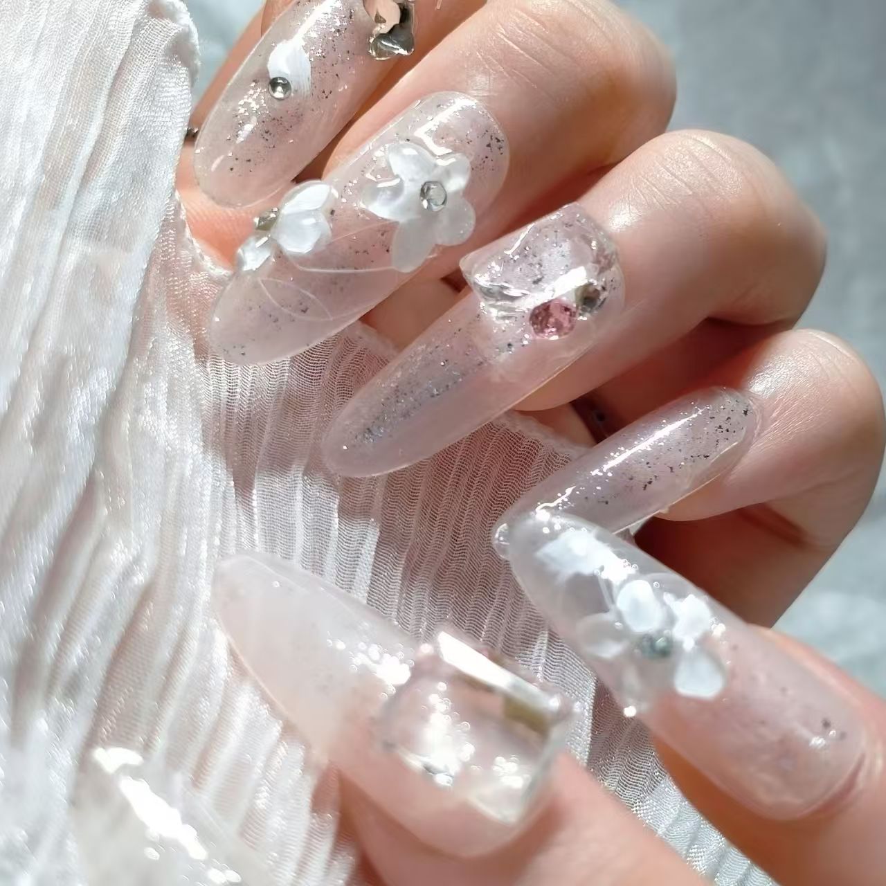 3cm Watercolor-Inspired Press-On Nails for Artistic Styles number 160