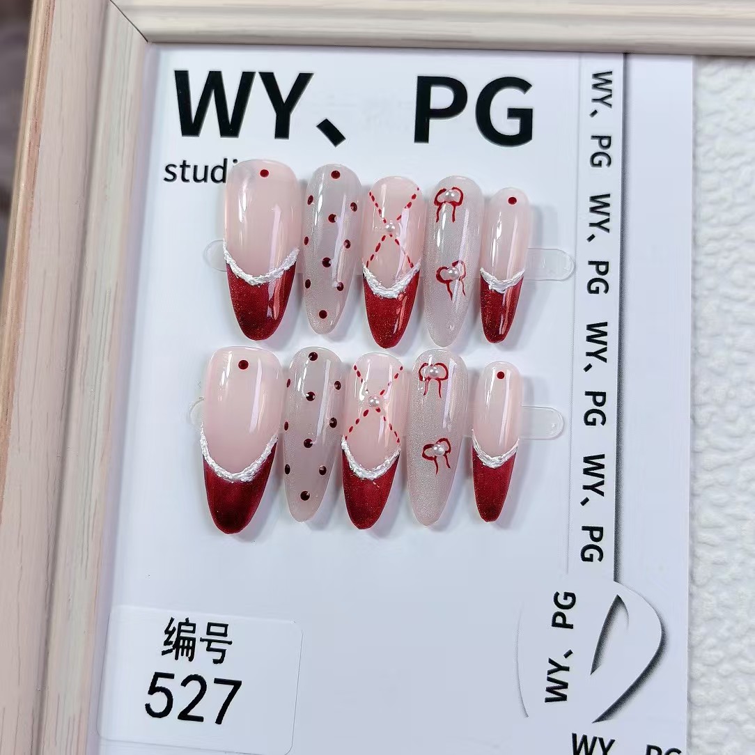 3cm Trendy seasonal press-on nails designs number 527