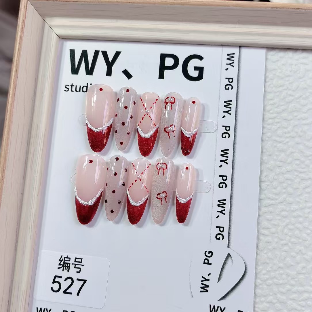 3cm Trendy seasonal press-on nails designs number 527