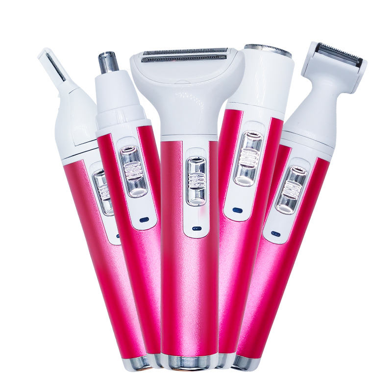 Rechargeable 5 in 1 Lady Razor Facial Nose Eyebrows Body Hair Trimmer XD-3011