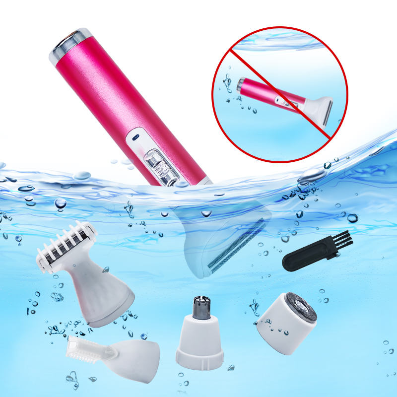 Rechargeable 5 in 1 Lady Razor Facial Nose Eyebrows Body Hair Trimmer XD-3011