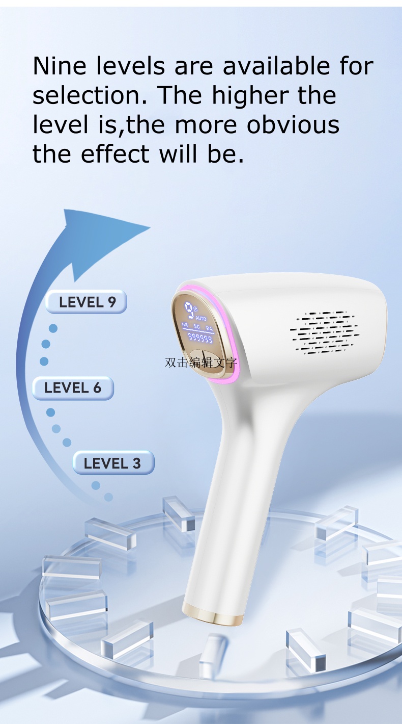 3-in-1 Replaceable Head Ice Hair Removal Device Full-Body Use for Lips Underarms and Private Area