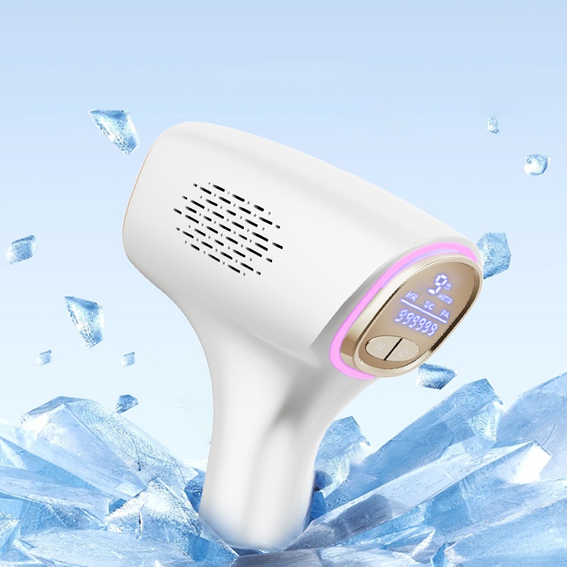 3-in-1 Replaceable Head Ice Hair Removal Device Full-Body Use for Lips Underarms and Private Area
