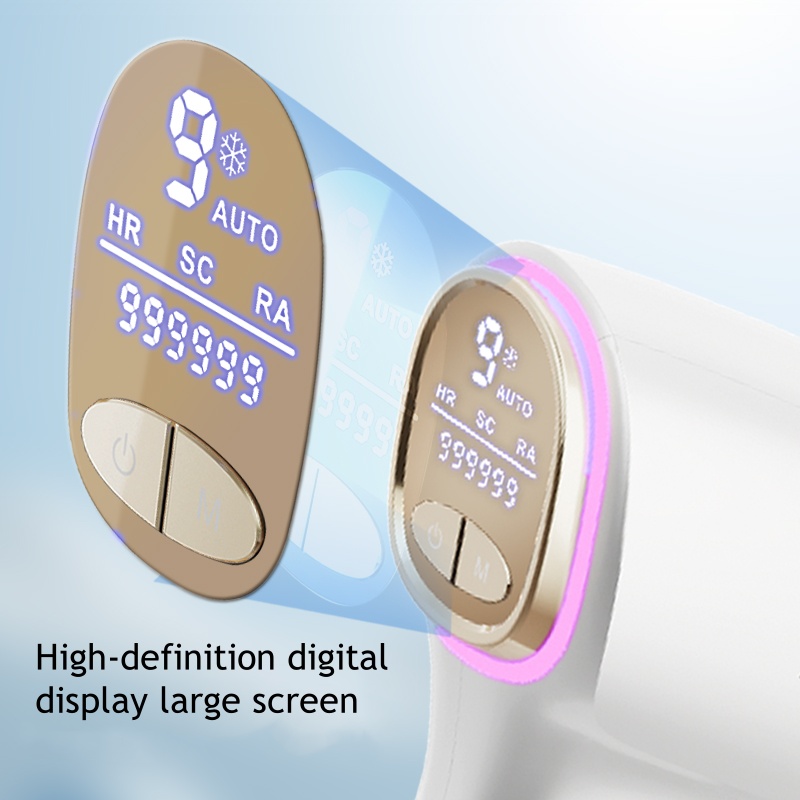 3-in-1 Replaceable Head Ice Hair Removal Device Full-Body Use for Lips Underarms and Private Area